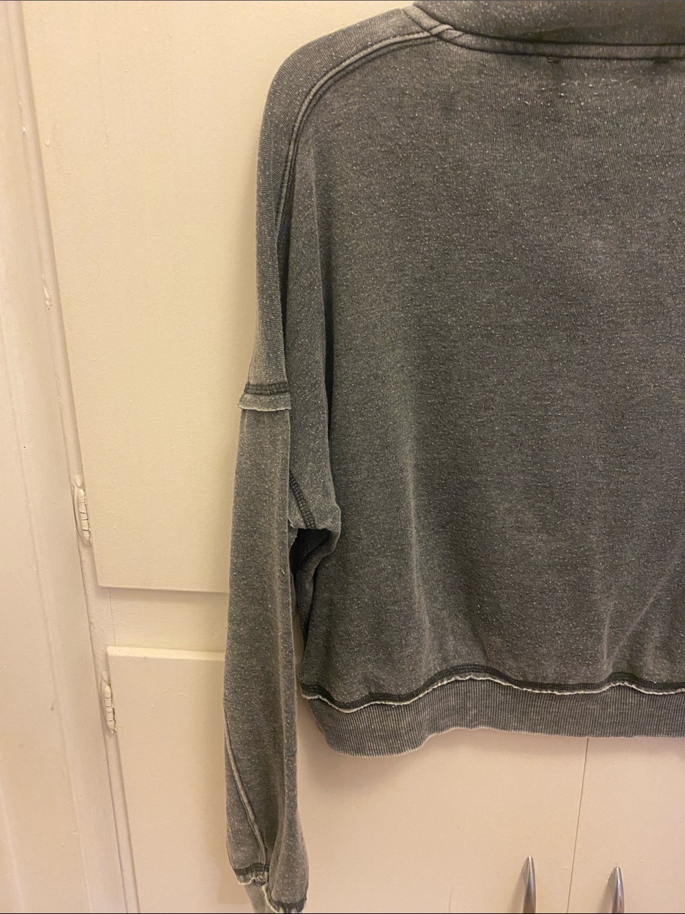 Vintage Havana Washed Gray Half-Zip Pullover Sweater - Picture 8 of 9